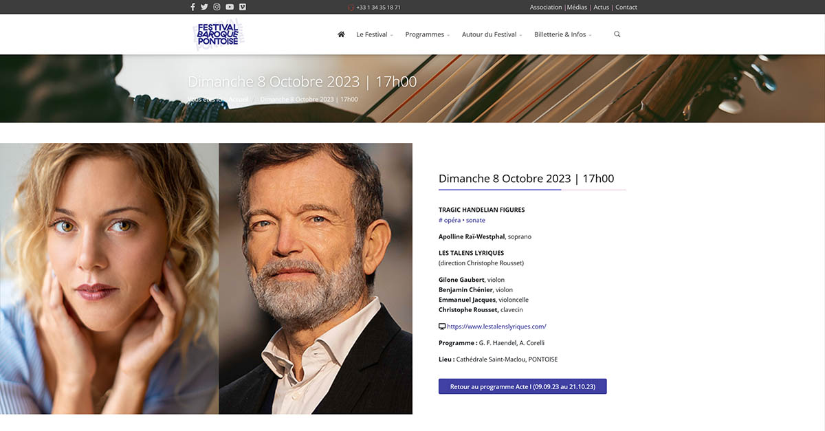 Dimanche 8 Octobre 2023 A. RaïWestphal, Les Talens Lyriques